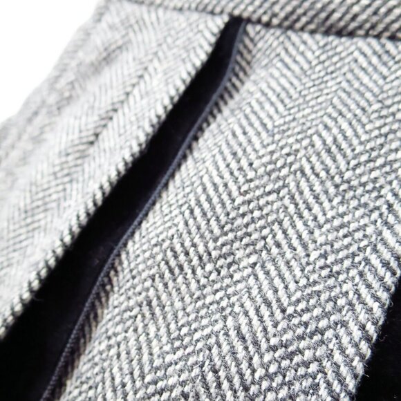 Caractère Wool Tweed and Velvet Box Pleated Multi Texture Mini Skirt 6 - Picture 11 of 14